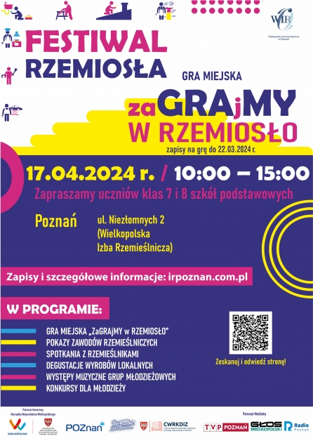 Wielkopolska Izba Rzemieślnicza w Poznaniu zaprasza na Festiwal Rzemiosła oraz Grę Miejską